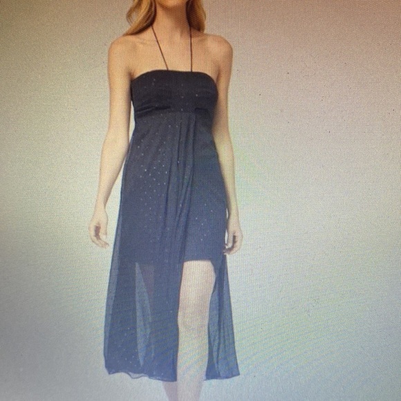 White House Black Market Metallic Clip Jacquard Dress  Fairycore Whimsigoth SZ 8 - Picture 4 of 10